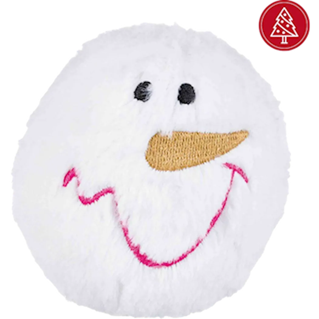Trixie Christmas Snowball with Face Plush Squeaky 10cm