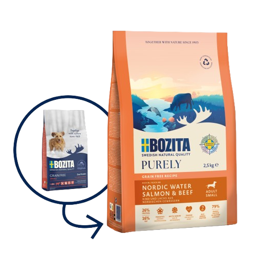 Bozita Hund - Purely Adult Small Salmon & Beef 2,5kg - Hund - Hundmat & hundfoder - ZOO.se