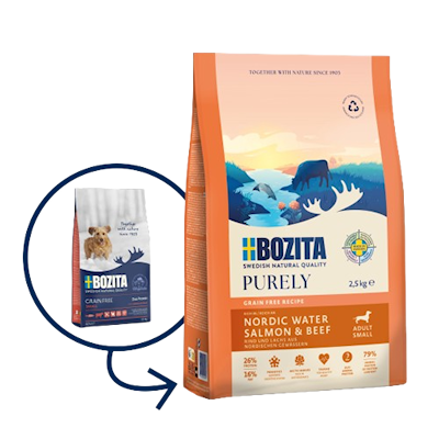 Preview of Bozita Hund Purely Adult Small Salmon & Beef 2,5kg