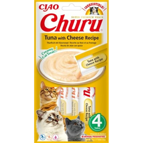 Churu - Flytende Godbit Tuna with Cheese 4x14g - Katt - Kattegodteri & kattegress - Belønningsgodbiter katt - ZOO.no