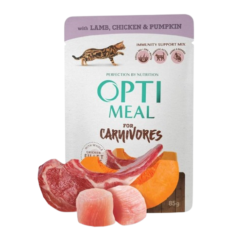 Grain free canned pet food adult cats with lamb & chicken fillet in pumpkin jelly 85 g