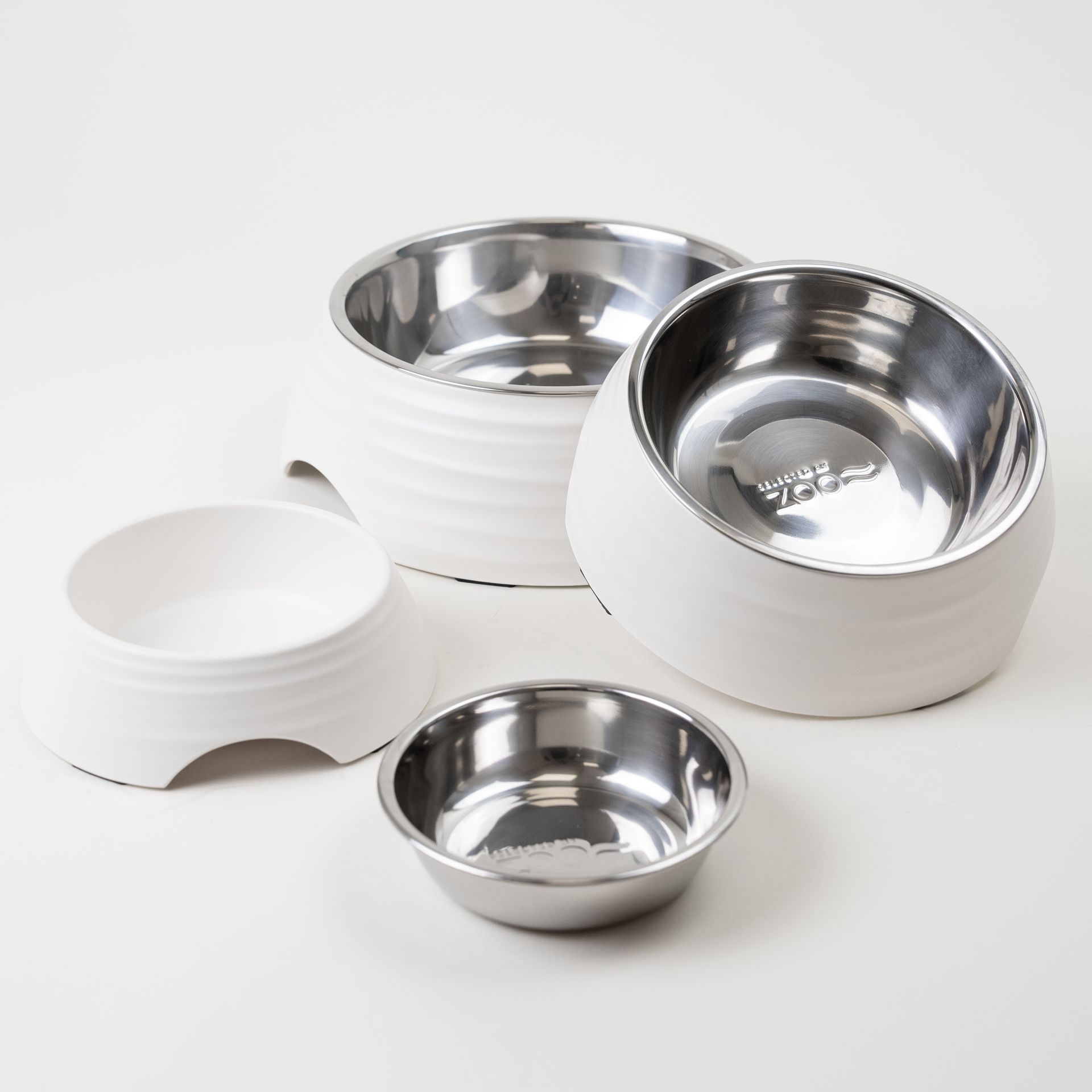 Food bowl Ripple Mat & Vattenskål Off White för hu