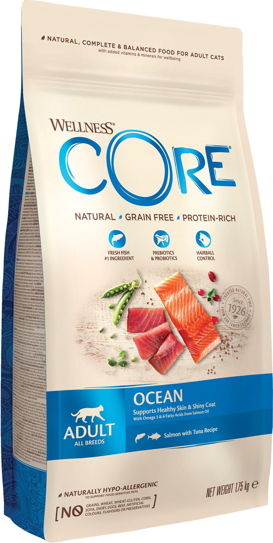 CORE Petfood - Cat Adult Ocean Kornfri Laks & Tunfisk Tørr 1,75 kg - Katt - Kattefôr & kattemat - Tørrfôr for katt - ZOO.no