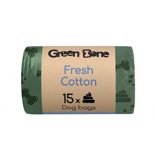 Refill Fresh Cotton biologisk nedbrytbare hundeposer Grønn 15 poser