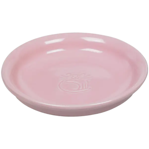 Keramisk melkeskål for katter, rosa 14x2 cm