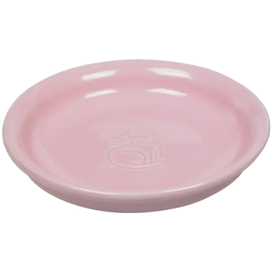 Ceramic Cat Milk Dish Pink 14 x 2 cm