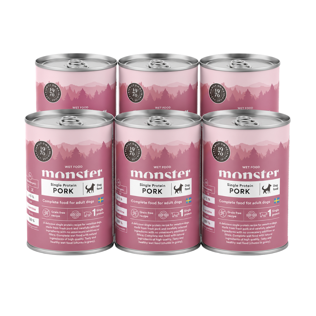 Dog Adult Single Protein Pork Can 6x400 g