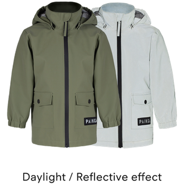 PAIKKA Human Visibility Raincoat Green Kids