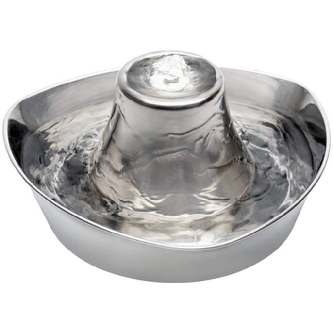 Drinkwell - Seaside Stainless Steel Pet Fountain Gray 1,8 L - Katt - Matplats & Vattenfontäner för katt - ZOO.se
