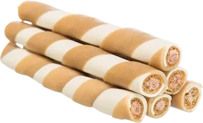 Chewing roll with chicken filling