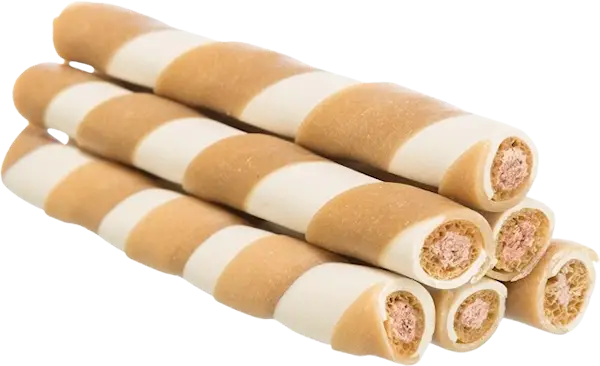 Chewing roll with chicken filling