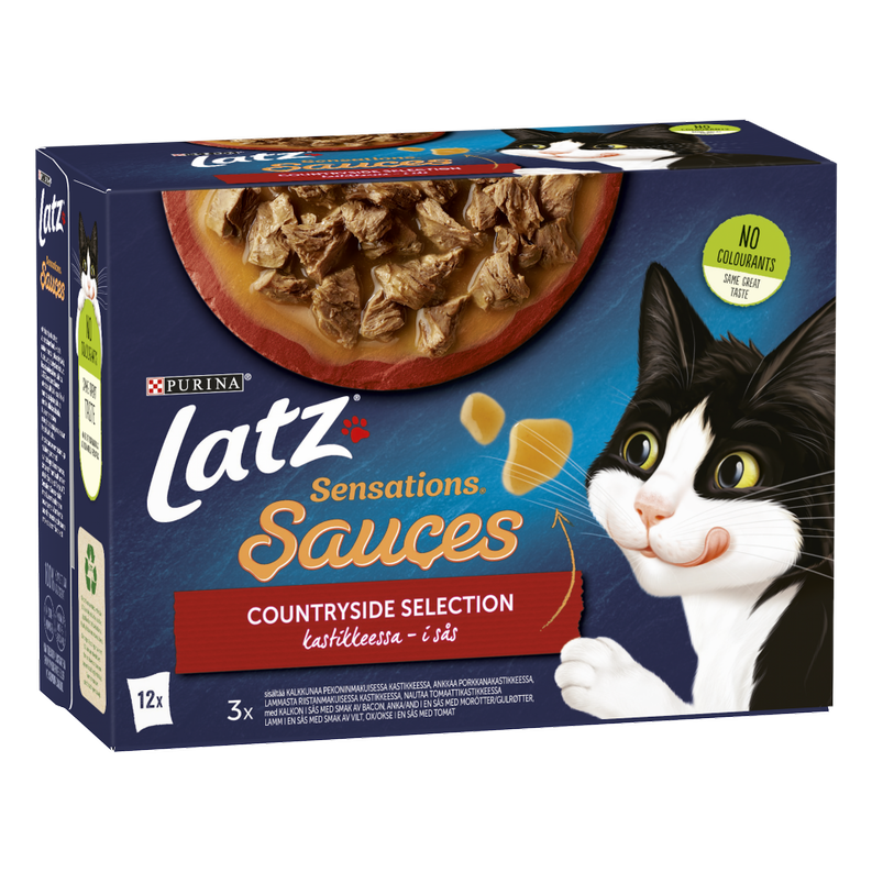 Latz Sensations Sauces Countryside i sås 12 x 85 g - Katt - Kattfoder & kattmat - Blötmat & våtfoder till katt - Purina Latz - ZOO.se