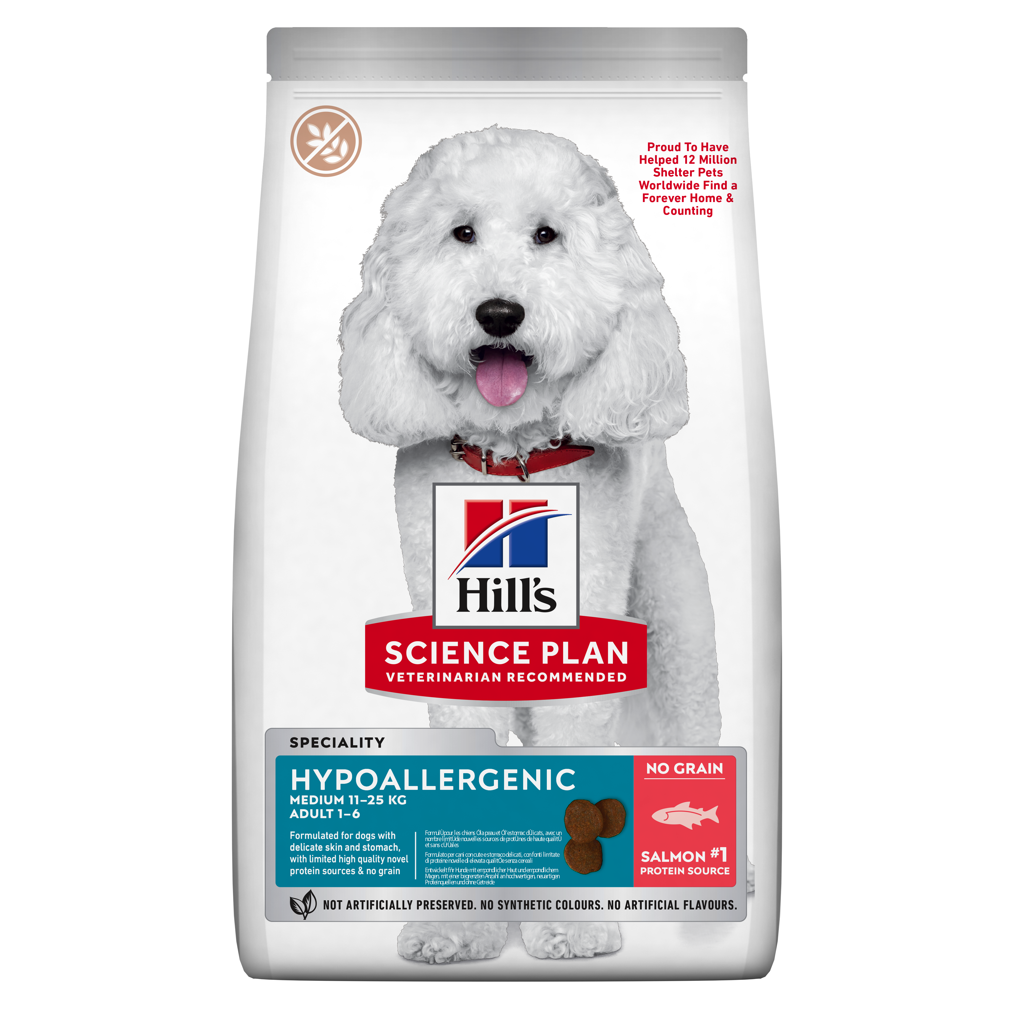 Hills Science Plan - Hypoallergenic Adult Medium torrfoder för hundar med lax 14 kg - Hund - ZOO.se
