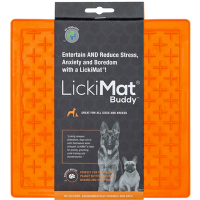 LickiMat - Classic Buddy Orange 20 x 20 cm - Hund - Matplats & Vattenautomater för hund - ZOO.se