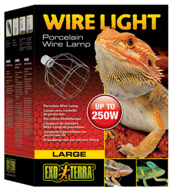 Wire Light - Porcelain Wire Lamp Gray Small - Reptil - Terrariebelysning - Lamparmaturer för terrarium - Exoterra - ZOO.se