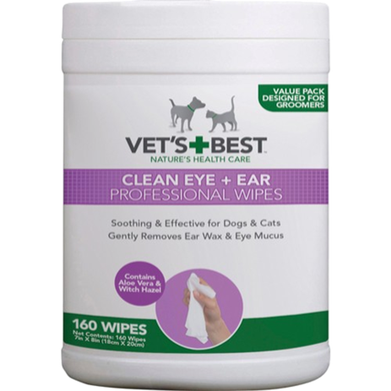Vet's Best - Clean Eye & Ear Professional Wipes Purple 160 kpl - Koirat - Koiran hoito ja ravintolisät - Silmien hoito