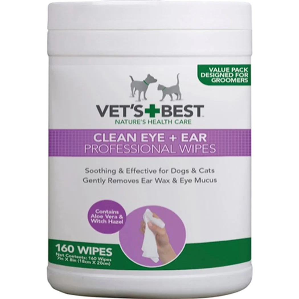 Vet's Best Clean Eye & Ear Professional våtservietter 160 stk.