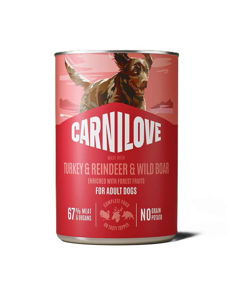Carnilove Dog Can Paté Turkey & Reindeer & Wildboar 400g