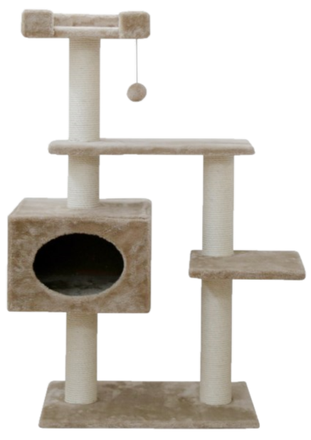 KerblPet - Hirsimökki Emmy 121cm Beige - Kissat - Raapimispuut ja kiipeilytelineet - Raapimiskalusteet ja Raapimistynnyrit