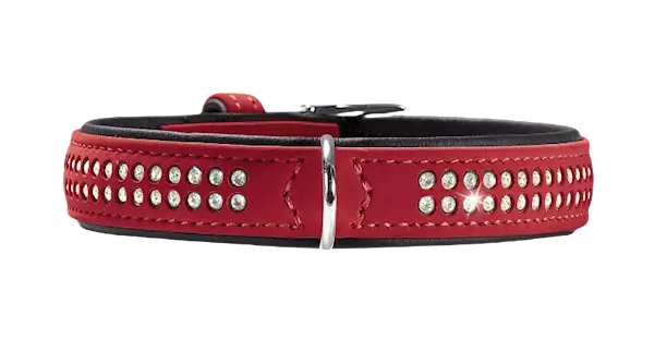 Dog Collar Softie Deluxe Artifficial Leather Rasberry/Black S-M 45 cm