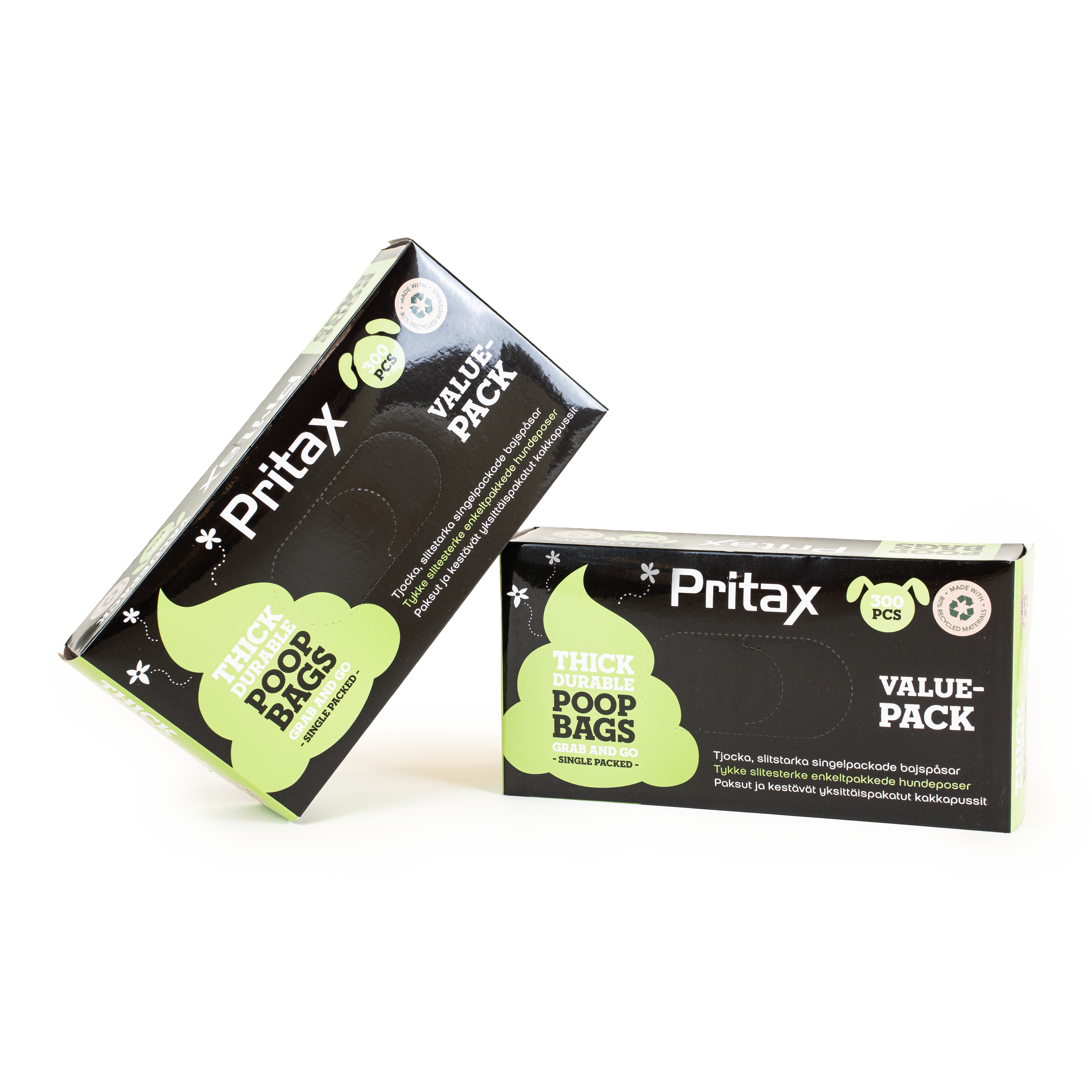 Pritax - Bajspåsar Value Pack Thick 300pcs, 34x23cm, Svart - Hund - Hund - ZOO.se