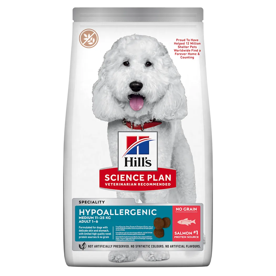 Hills Science Plan Hypoallergenic Adult Medium tørrfôr for hunder med laks