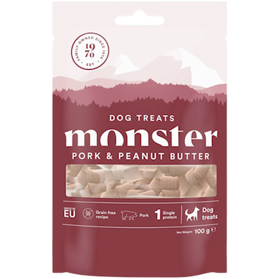 Preview of Monster Pet Food Dog Treats All Breed Pork & Peanut Butter 100 g