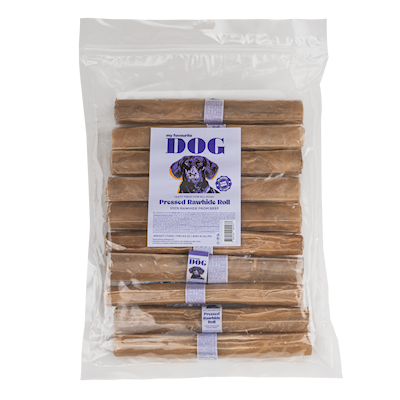 Preview of My Favourite Dog Pressed Rawhide chew Roll - Natural 25 cm, 10 - pack