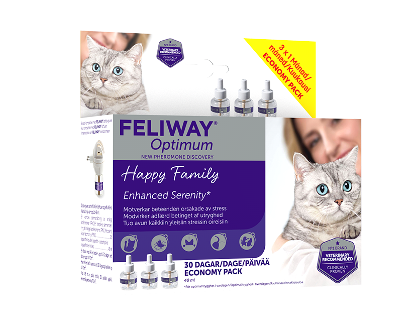 Feliway - Optimum Doftavgivare Refill 48ml x 3st Ekonomipack - Katt - ZOO.se