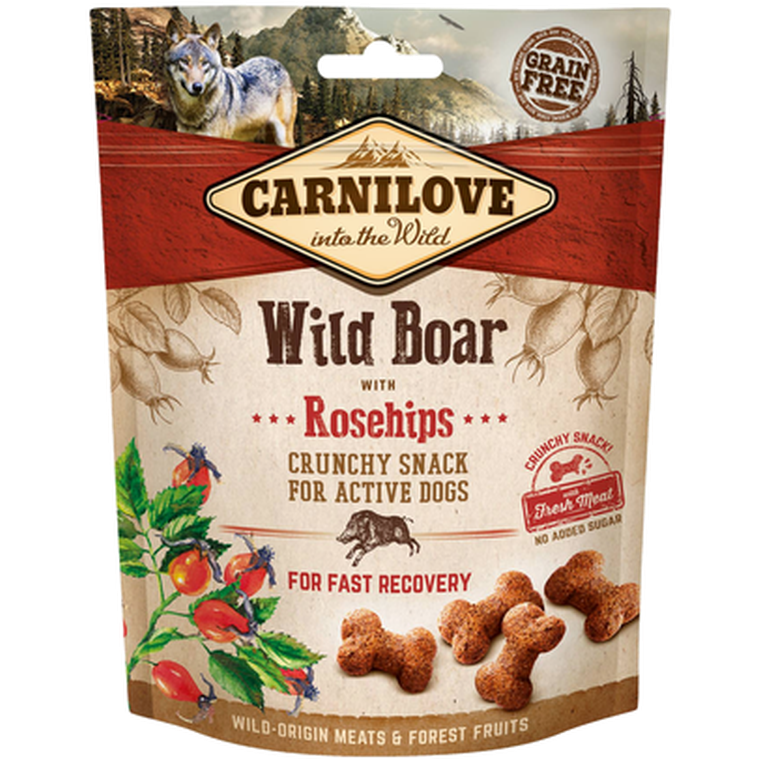 Dog Crunchy Snack Wild Boar & Rosehips 200 g - Hund - Hundgodis - Naturligt hundgodis - Carnilove - ZOO.se