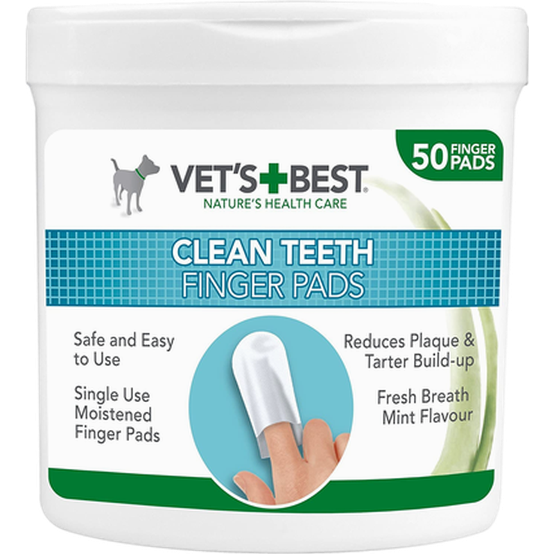 Vet's Best - Teeth Cleaning Pads for Dogs 50st - Fingertandborste - Hund - ZOO.se
