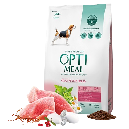 Optimeal - Optimeal Adult & Senior Medium Digestive Care Turkey 4 kg - Hund - ZOO.se