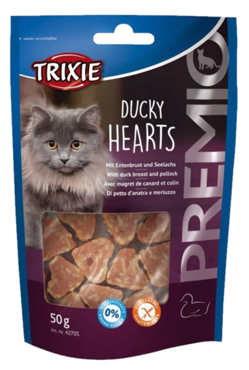 Trixie - Premio Ducky Hearts godbiter for katter 50g - Katt - Kattegodteri & kattegress - Tyggepinner til katt - ZOO.no