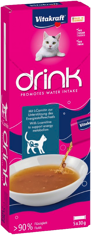 Vitakraft - Dryck Lax smak + L-Carnitine 5x30g - Katt - Kattgodis & Kattgräs - ZOO.se