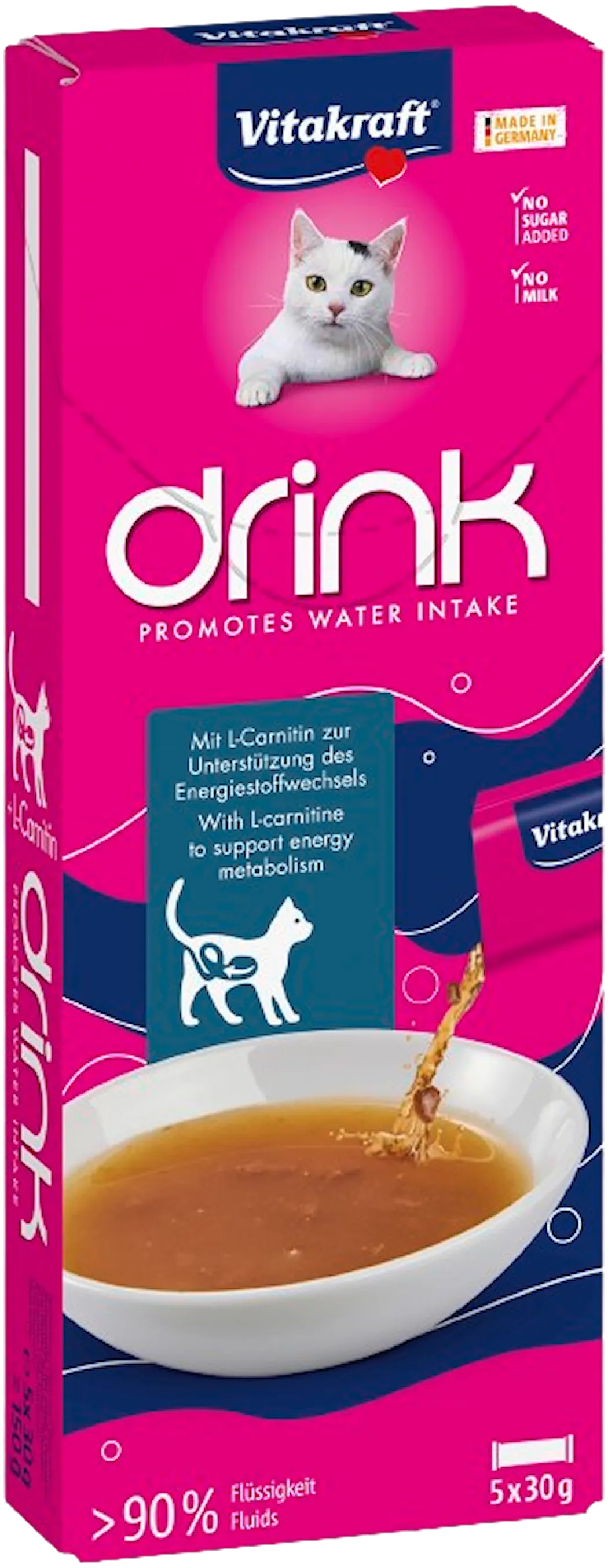 Vitakraft Dryck Lax smak + L-Carnitine 5x30g