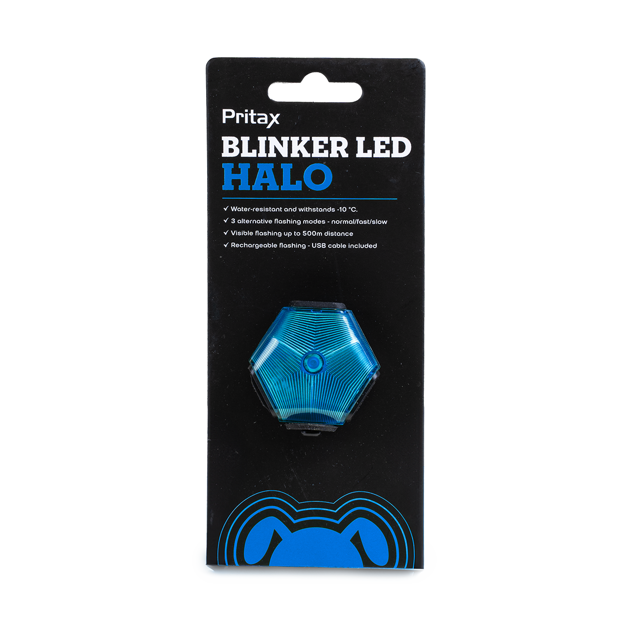 Pritax Blinkende LED-halo, 5 cm, blå