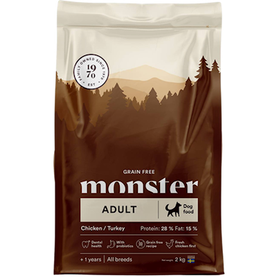 Preview of Monster Pet Food Dog Original Grain Free Adult All Breed Chicken & Turkey 12 kg