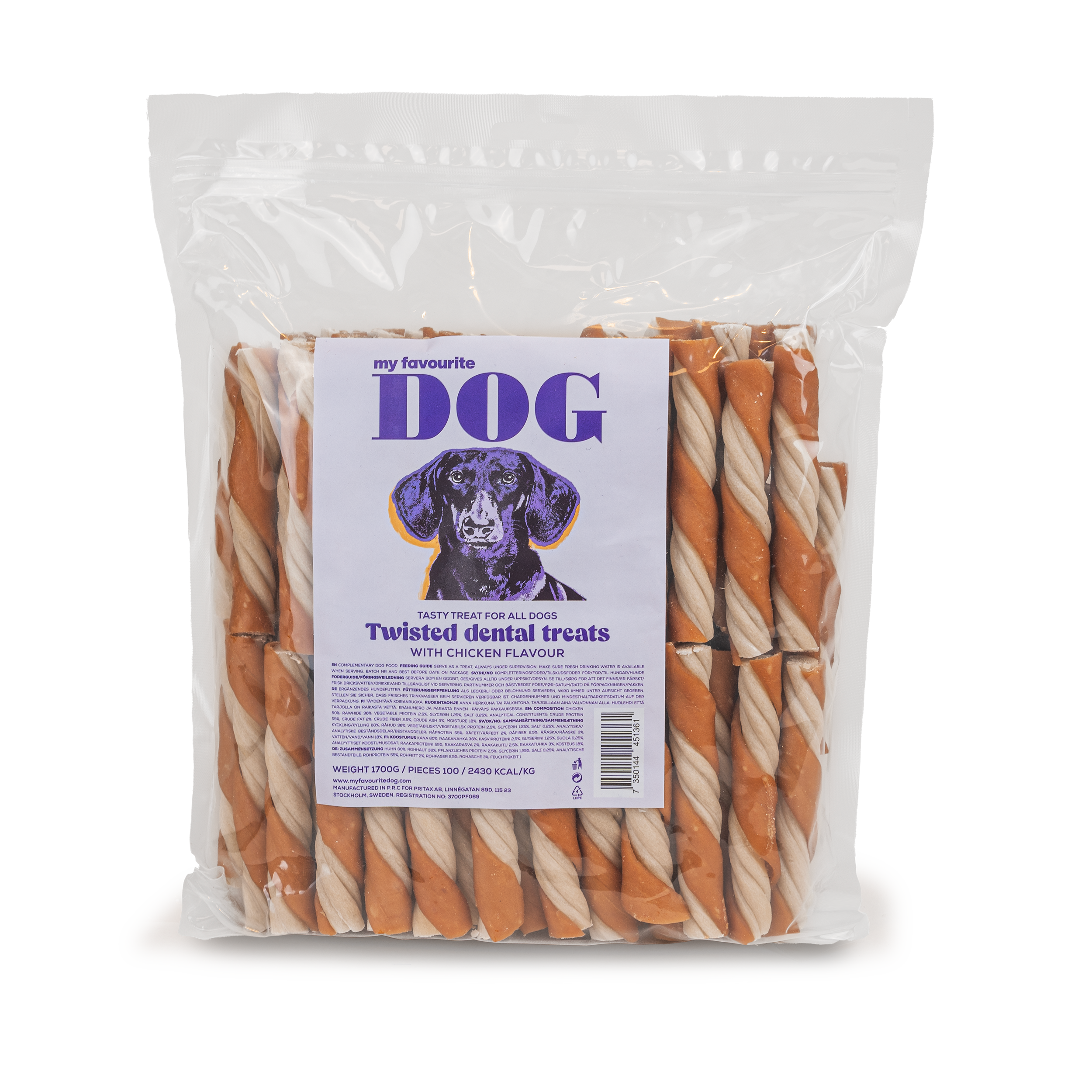 My favourite DOG - Dental twisted stick, Chicken Flavor 100-pack - Hund - Hundgodis - ZOO.se