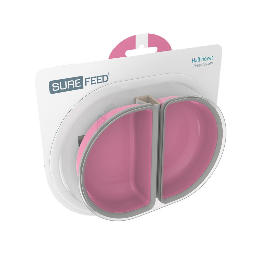Feeder Half Bowl  Rosa 2pack