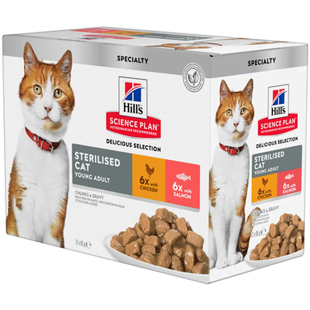 Hills Science Plan Feline Young Sterilised Ch/Sa Pouch