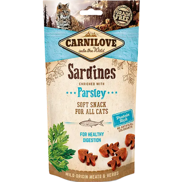Semi Moist Snack Sardine & Persille 50g for katt