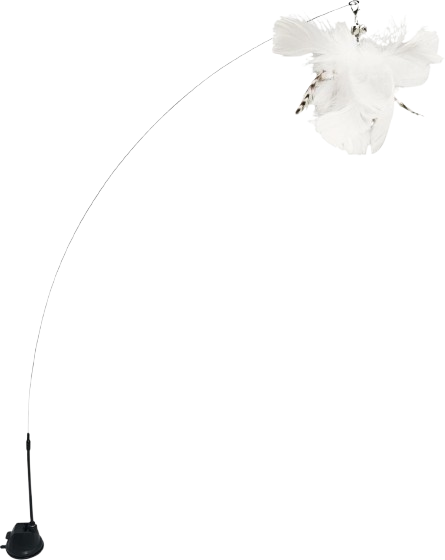 Cat teasing rod with two feather heads 1pack