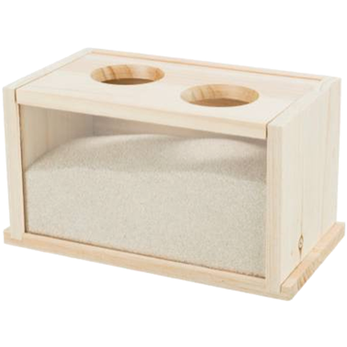 Trixie - Sand Bath, Mice/Hamsters, Wood Brown 20 x 12 x 12 cm - Smådjur - ZOO.se