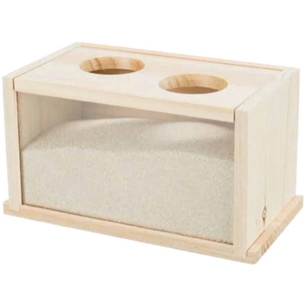 Sand Bath, Mice/Hamsters, Wood Brown 20 x 12 x 12 cm
