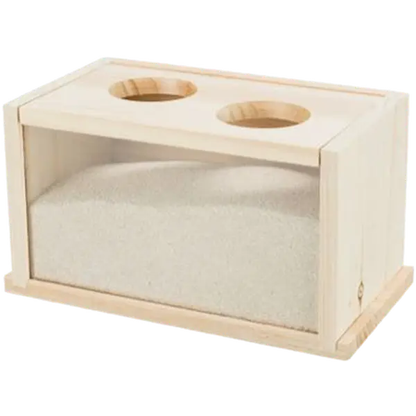 Sand Bath, Mice/Hamsters, Wood Brown 20 x 12 x 12 cm