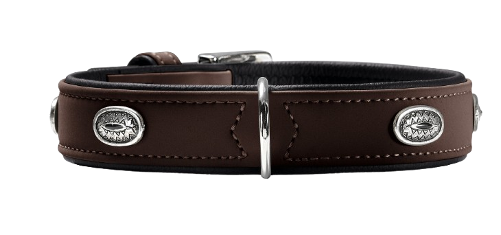 Hunter Collar Softie Stone 45/S-M Artificial Leather Brown/Black