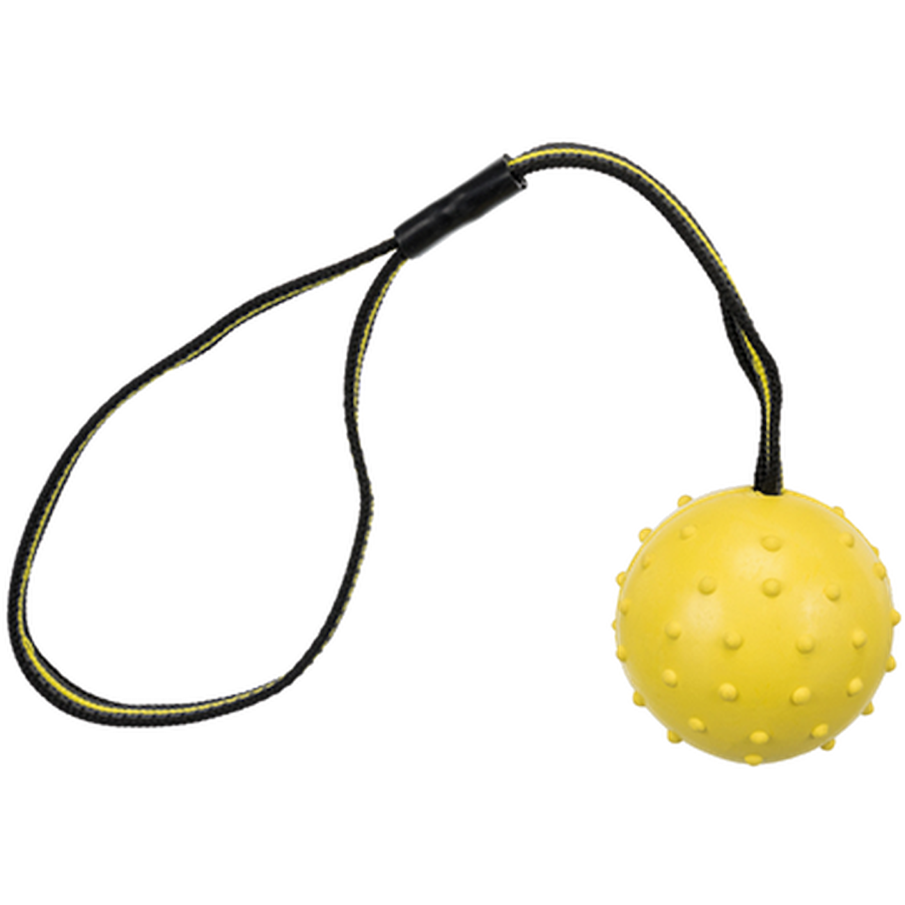 Sporting ball on strap natural rubber Yellow 6 cm/35 cm