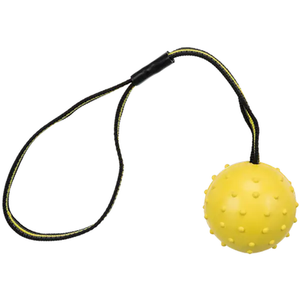 Sporting ball on strap natural rubber