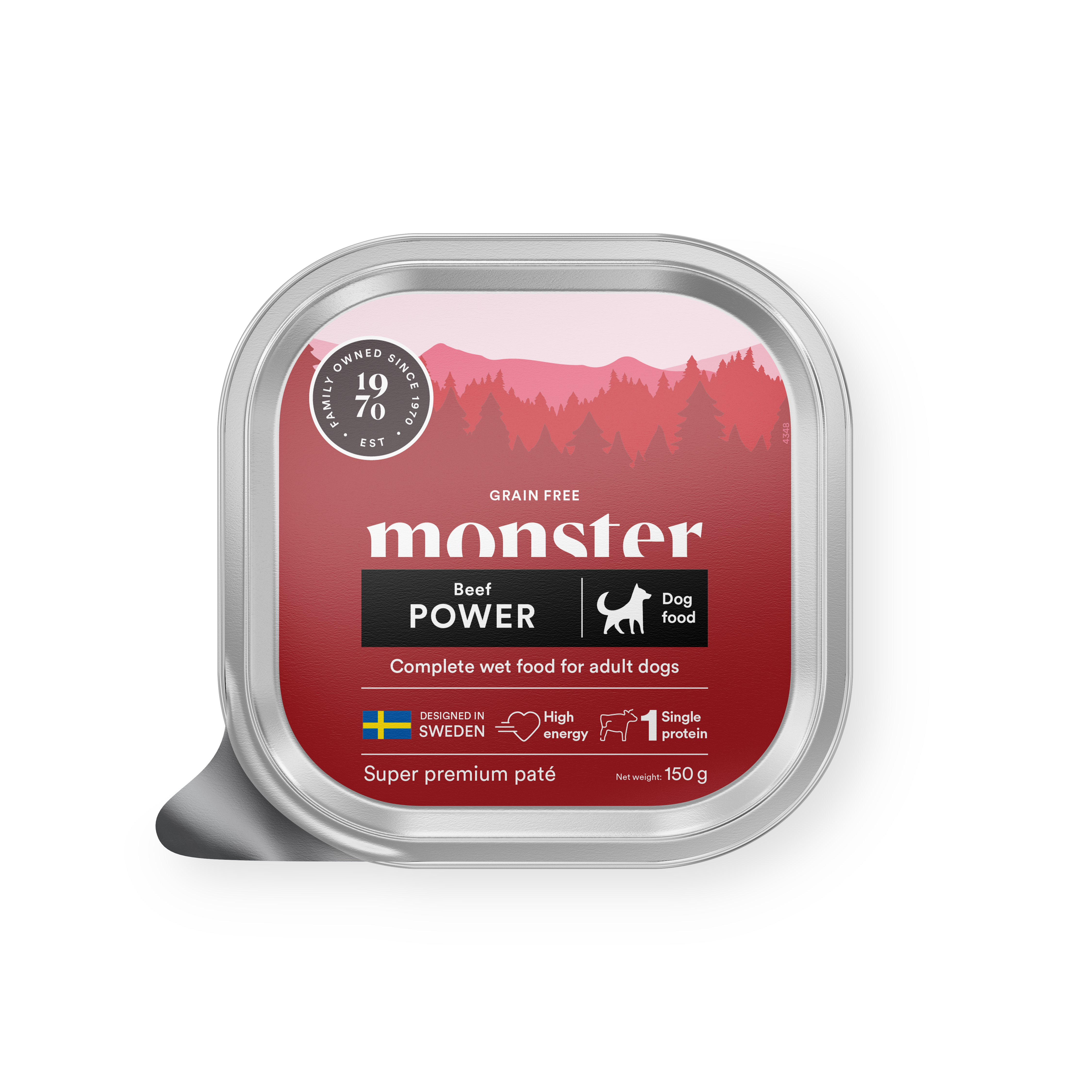 Monster Pet Food - Dog Power Beef Paté 150 g - Koirat - Koiranruoka - Märkäruoka