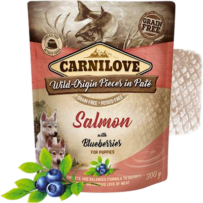 Preview of Carnilove Dog Pouch Paté Salmon with berries for Puppies 300 g